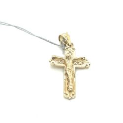 14kt Gold Pendant Flat Cross With Jesus 1.50grams 145809 12