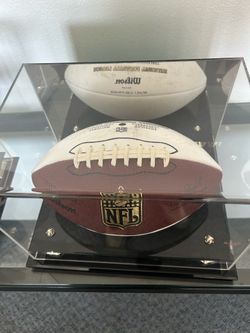 Autographed NFL Football in Clear Acrylic Display Case
