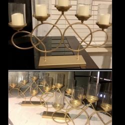 6 Tier Gold Sconce Candle Decor pillar Decor-Vintage-$40