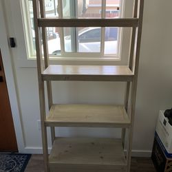 Book Shelf with gold accent and drawer - 4 Tiers 