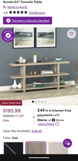 64" Console Table, Brand New!!