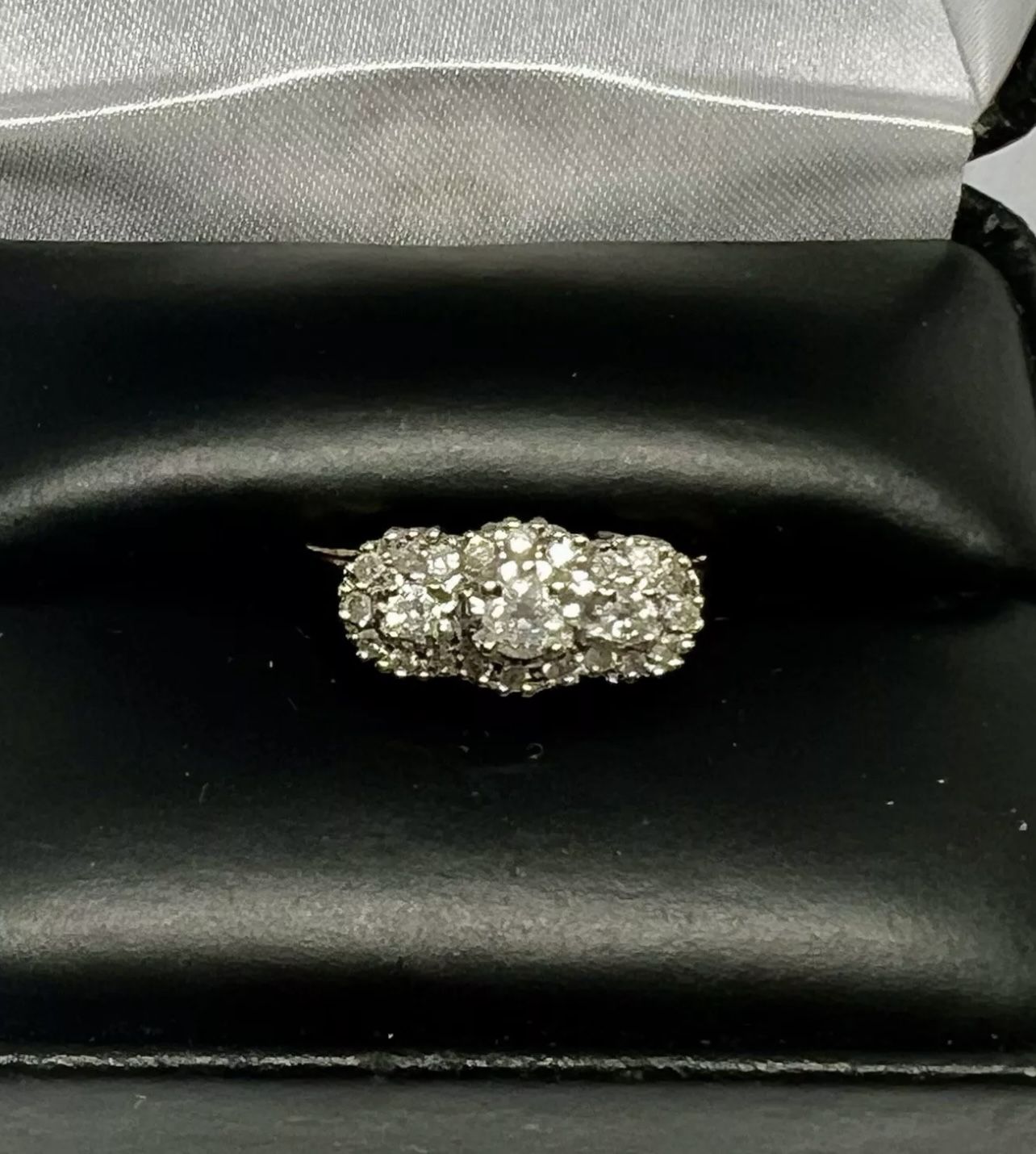 14k 14kt yellow gold halo diamond ladies ring