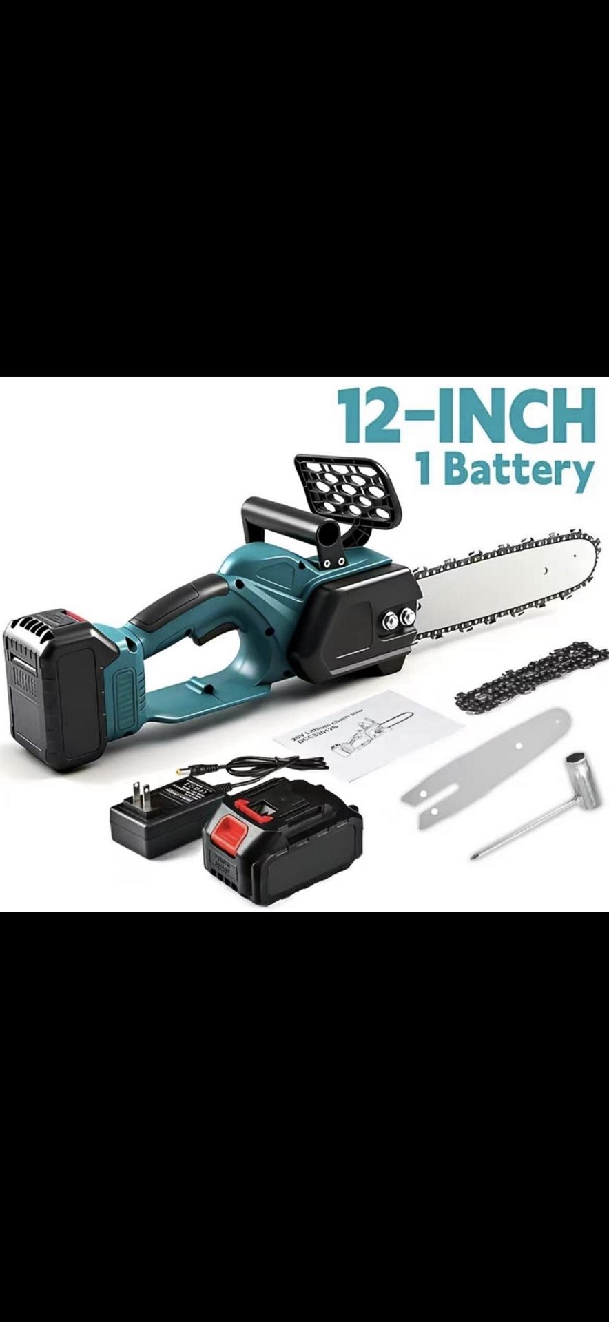 12-Inch 21V battery powered Chainsaw Cordless kit, 5Ah Battery and charger included