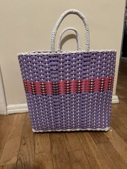 Purple Woven Plastic Totes