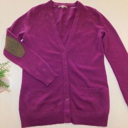 Gap Women's size S Fuschia/Plum Color Wool Blend Elbow Patch Sweater