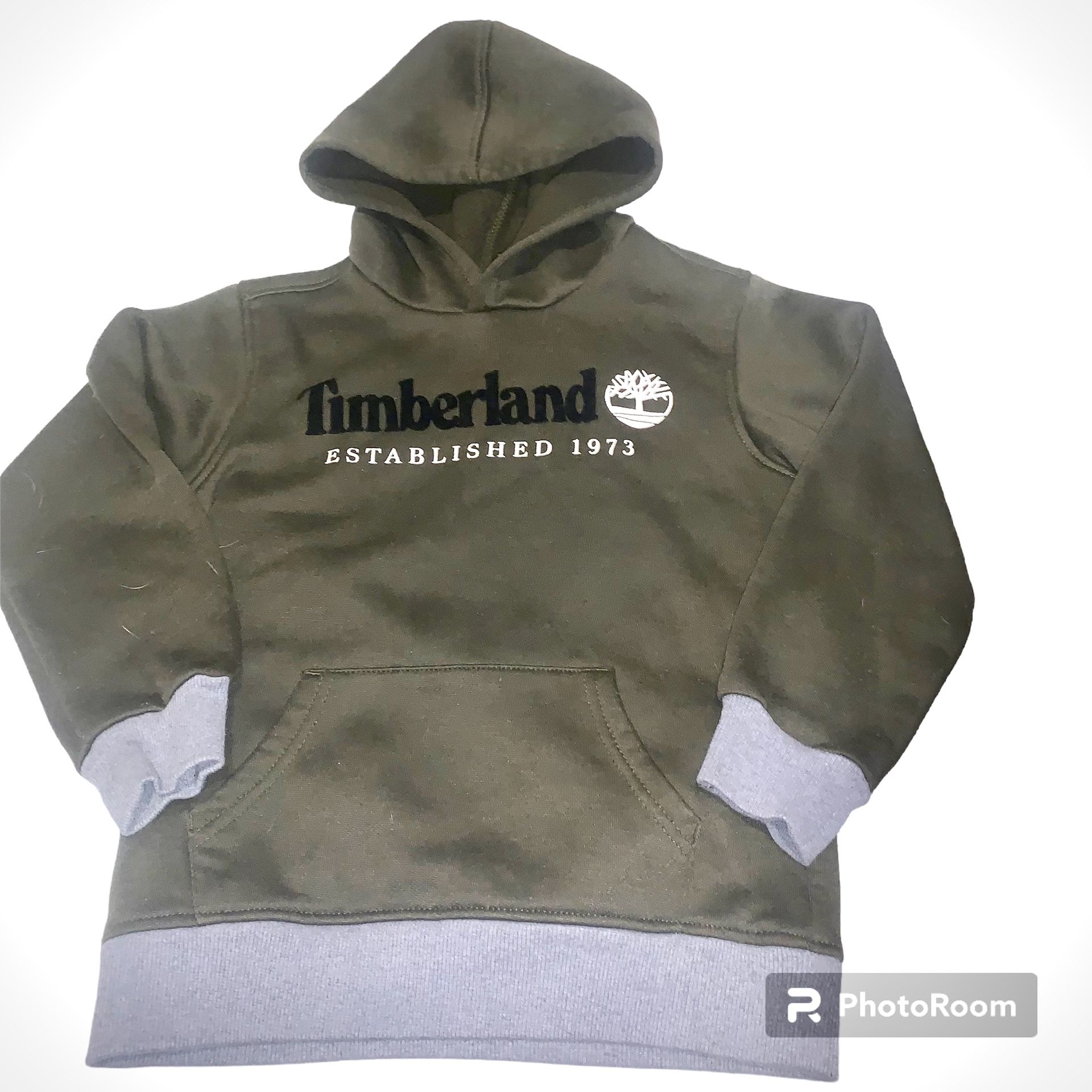 Timberland Grey Green Pullover Hoodie Sweatshirt Boys Youth Size 6