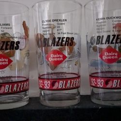 3 Dairy Queen 1992/1993 Trail Blazers Glasses