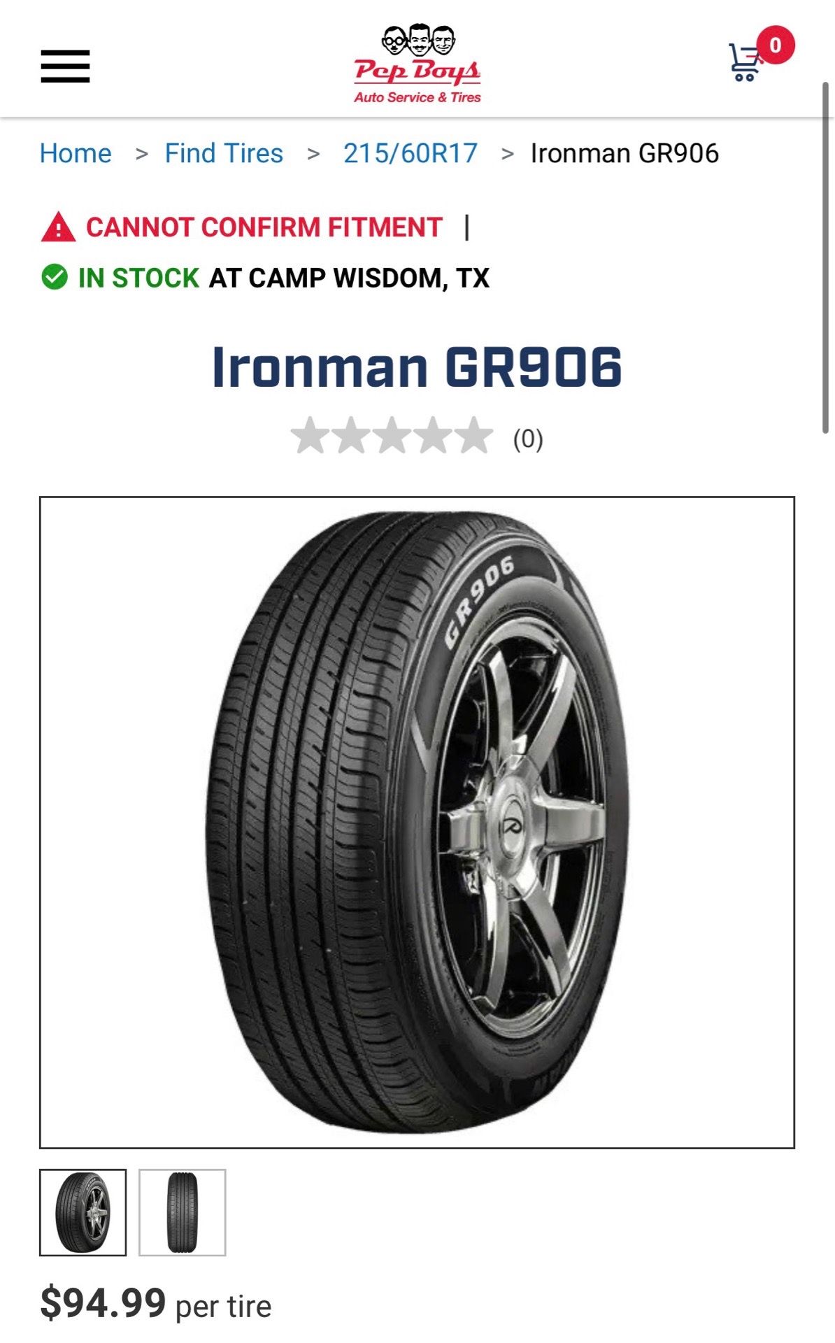1 Ironman Tire Size 215/60R17