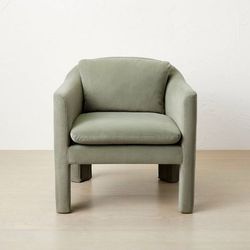 Linaria Fully Upholstered Velvet Accent Chair in Sage Green from the Opalhouse designed with Jungalow collaboration for Target.