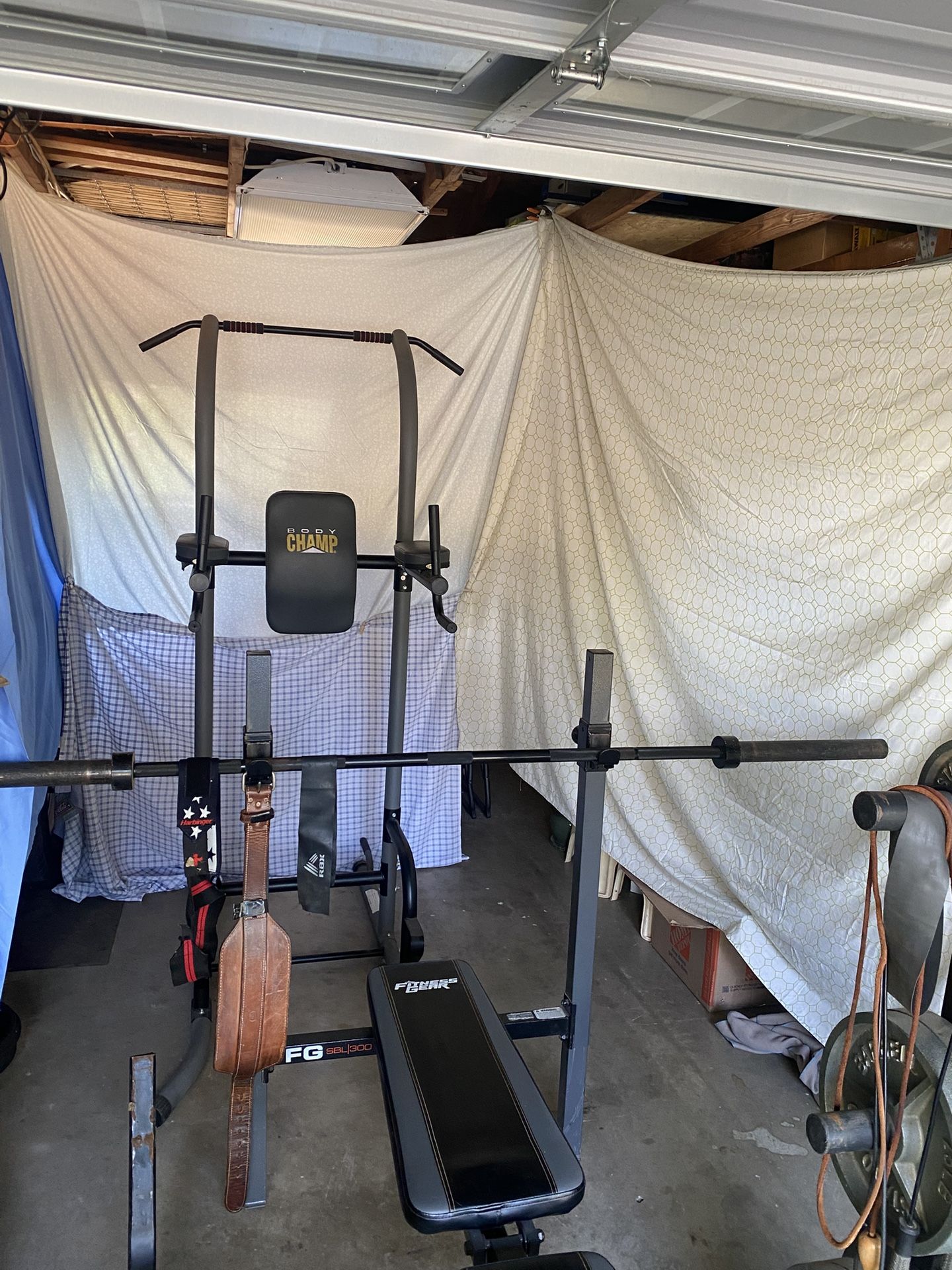 Olympic Weight Set With Bench AND Power Rack