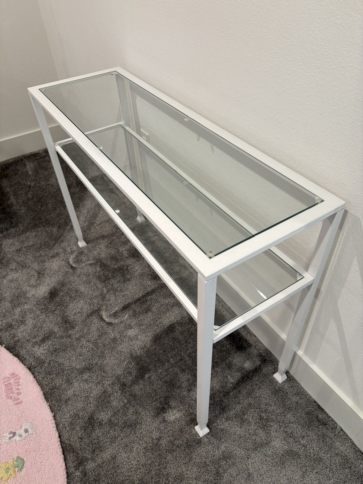 Glass Top Console Table