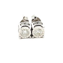 14k WG Diamond Stud Earrings