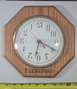 Hazelwood Octagonal Wooden Wall Clock