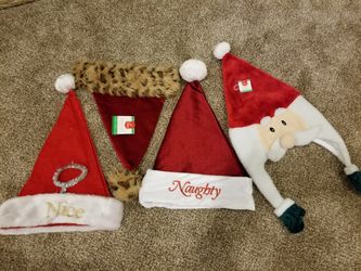 New! 4 PC Christmas Holiday Santa Hat Bundle
