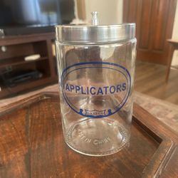 Say, ahhhh; Vintage Wavy Glass Grafco Applicators Jar Made in China: