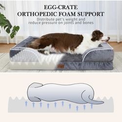 Comfort Expression Dog Beds for Large Dogs, Large Dog Bed, Waterproof Large Dog Bed with Removable Cover, Orthopedic Dog Bed,Dog Bed Large Size Washab