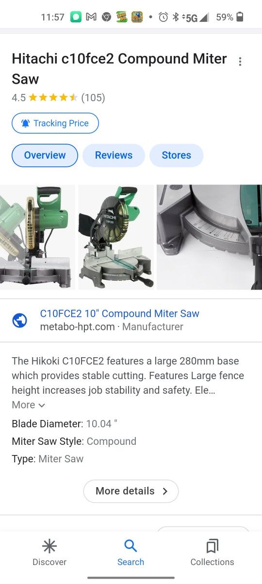 Hikoki C10fce2 10" Compound Miter Saw