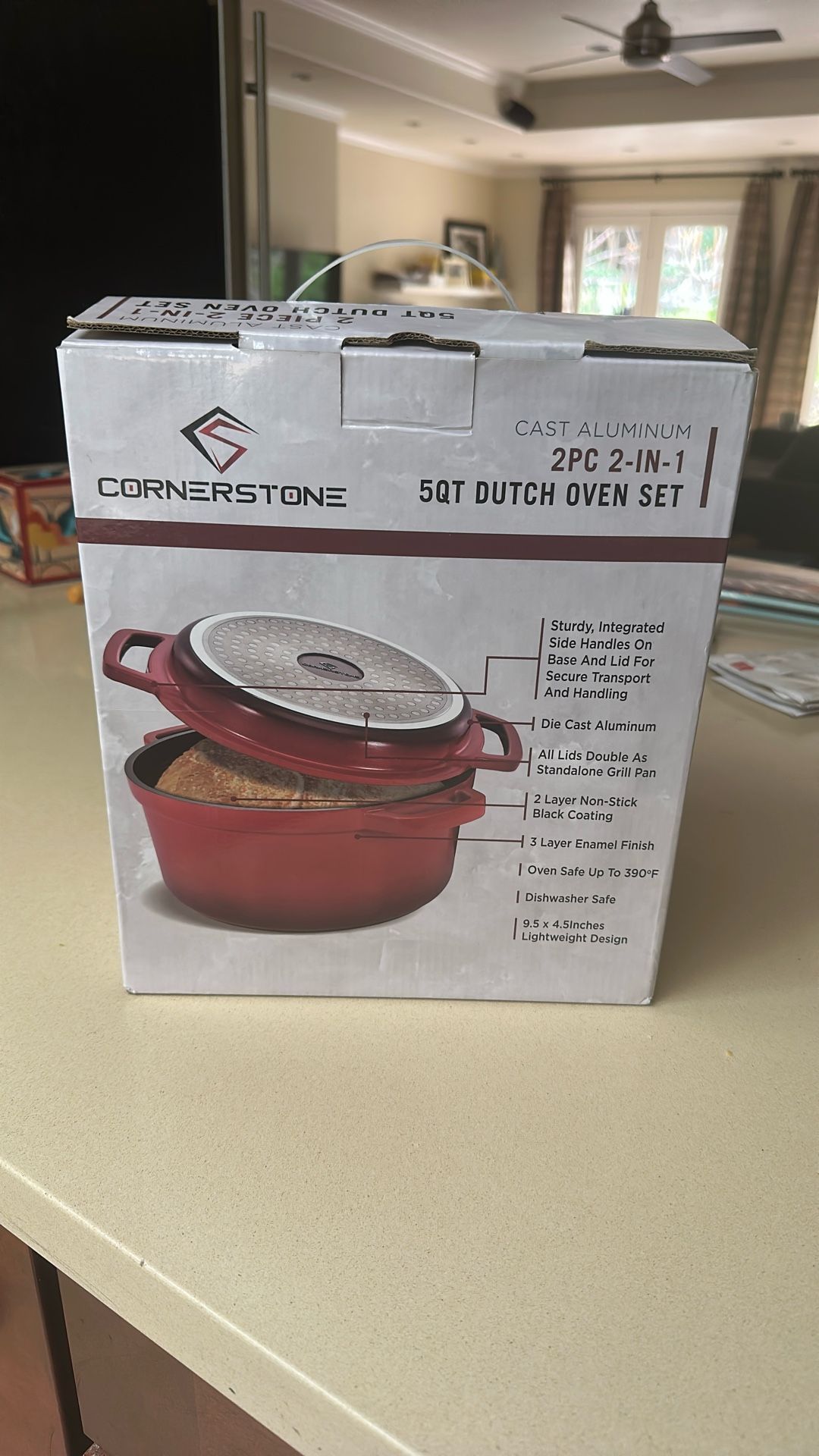 Cornerstone 2-in-1 Cast Aluminum 5 QT Dutch Oven Set