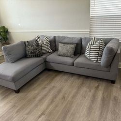 Beautiful Gray L Shape Sectional Sofa 