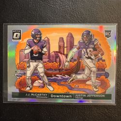 2024 Panini Donruss Optic Downtown JJ McCarthy Justin Jefferson Minnesota Vikings