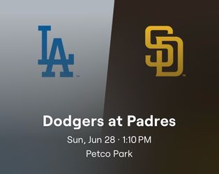 Padres Tickets (2) Vs Dodgers FRONT ROW section 124