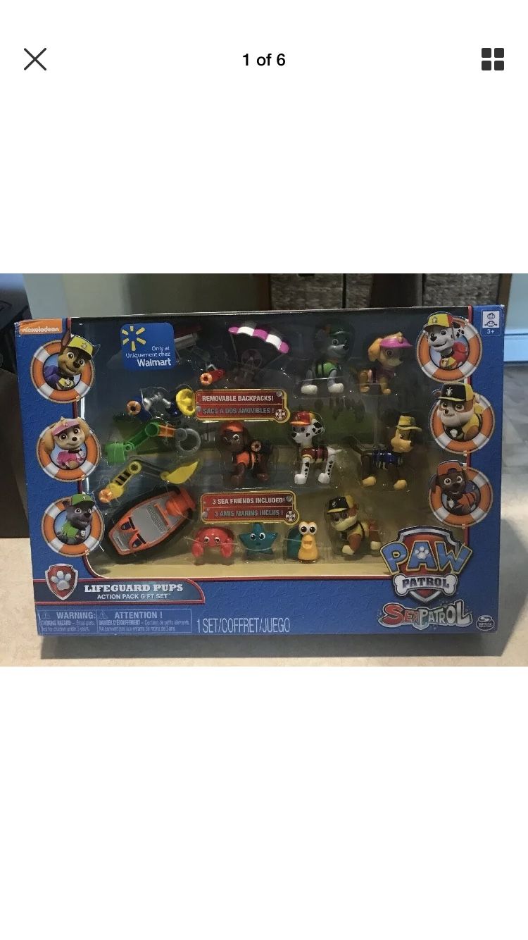 Paw patrol, sea patrol, lifeguard pups action pack gift set