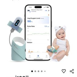 Babytone Baby Sleep Sock Monitor, Tracking Heart Rate and Movement for Infant, Wearable Foot Monitor Smart Sock with Bluetooth and APP, for 0-36 Month