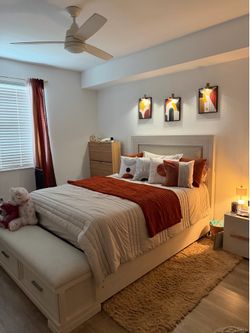 LED bed frame w/storage