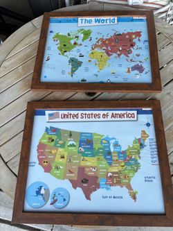  US and World Maps In Frames