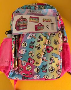 6 PC GIRLS SCHOOL BACK PACK - NEW WITH TAG