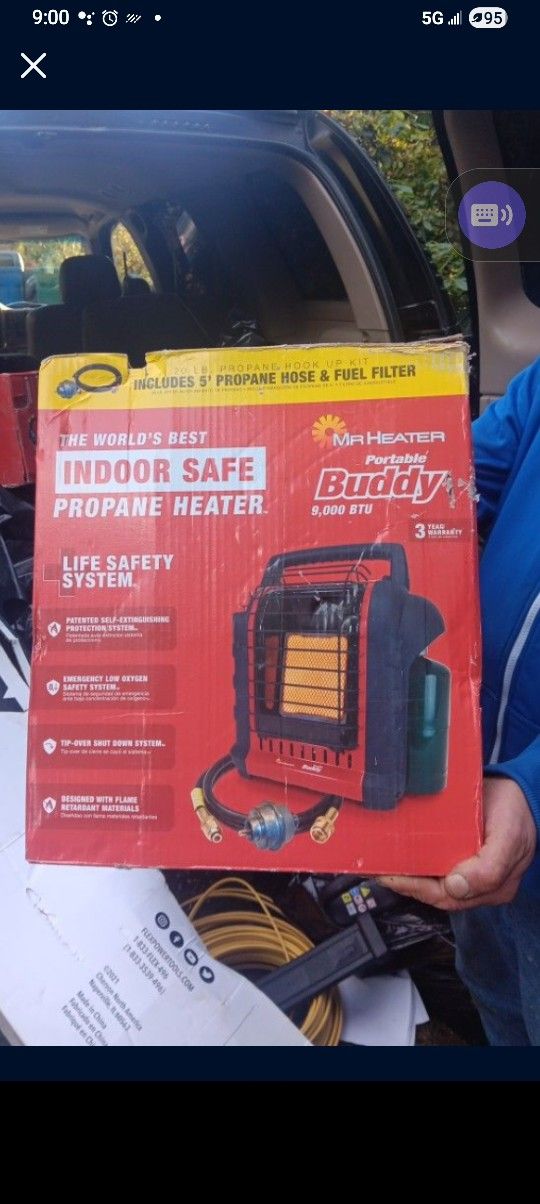 Portable Indoor Safe Propane Heater 9000 Btu