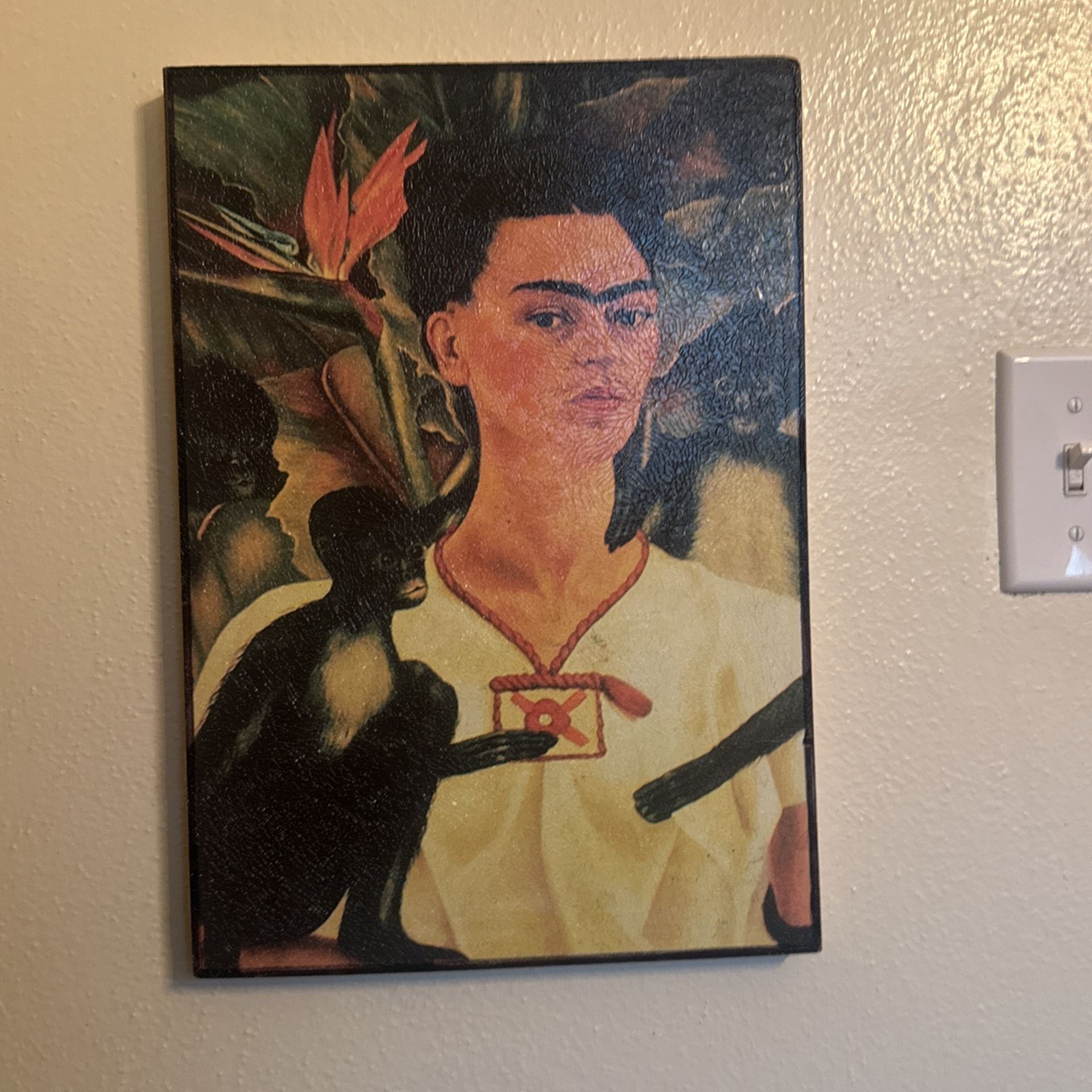 Self-Portrait with Monkey Painting by Frida Kahlo