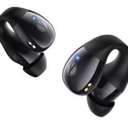 Clip on Earbuds, Open Ear Headphones Wireless Bluetooth 5.4 with Mic, Open Ear Earbuds with Charging Case LED Display, 44H Play, IP54 Waterproof, Ligh