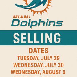 Miami Dolphins Training Camp Tickets - $8 Each