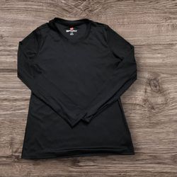 Hanes Sport Women’s Black Crew Neck Stretch Long Sleeve Activewear T-Shirt M