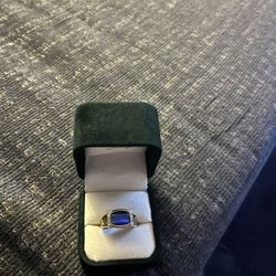 men’s Blue Sapphire With Diamonds Size 10