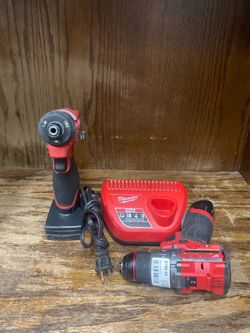 Milwaukee Drill & Impact W/ 2 Batteries & Charger