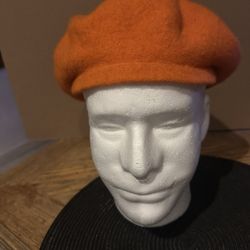 Pure Wool Newspaper Boy Flat Hat Orange