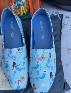 TOMS Mermaid Print Canvas Slip-On Shoes