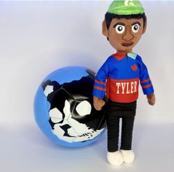 Tyler The Creator Camp Flog Gnaw Bastard Plush Doll + 10 Year Anniversary Pin