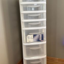 Storage system 7 Drawer Tower With Wheels 15.5”L-13”W-42.75”H