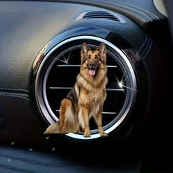 Cool 3D Print German Shepherd Car Air Freshner Vent Clip 