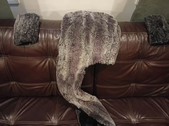 Handmade Reversible Faux Fur Trapper Hat and gloves— Gallery 30, Gettysburg PA