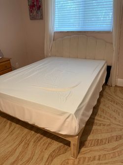 Full size bed with frame and headboard