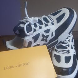 Navy Blue And White Louis Vuitton Sneakers 