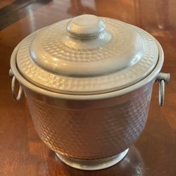 Vintage Hammered Aluminum Ice Bucket 