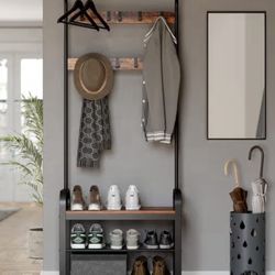 Coat Rack with Storage Shelf Like New!!!