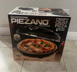 New PIEZANO 12 Inch Electric Indoor Pizza Oven Heats up to 800˚F - Pizza Maker with Ceramic Stone for Crispy Crust Pizza, Cooks in Under 6 Minutes, Co