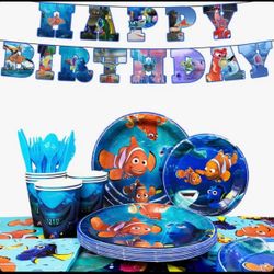 New 114 Pcs Finding Nemo Birthday Party Decoration Tableware Set
