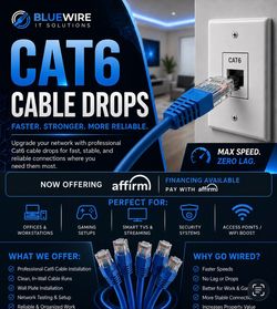 Cable Drops, Ethernet, Cat 6